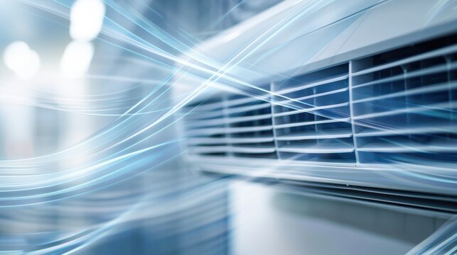 Cool air emitted by an air conditioning unit, enhancing indoor living conditions
