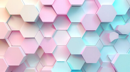Geometric background with hexagonal patterns in pastel colors