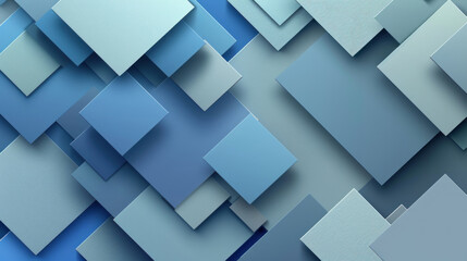 Geometric background with overlapping squares in cool tones