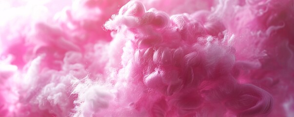 Fototapeta premium Dreamy pink cotton candy texture, ideal for creating a playful and sugary theme.