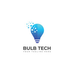 Creative Bulb tech vector logo.