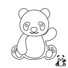 Panda coloring page design for kids