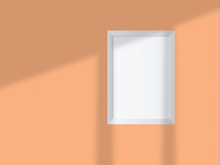Blank mockup frame photo minimal with soft shadows and light overlay as template for design presentation, promotion, portfolios etc.