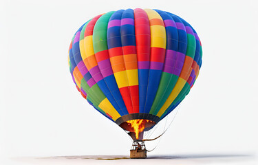 Fototapeta premium a colorful hot air balloon grounded on a ,white background,beauty