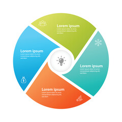 4 step circular infographic template. infographics banner. 