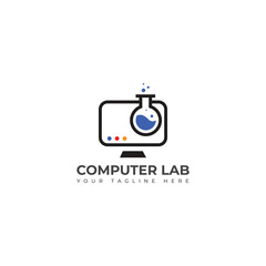 Creative Computer lab vector logo design.