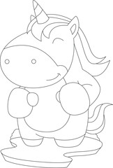 Unicorn Boxer Boxing gloves Boxing Animal Vector Graphic Art Illustration