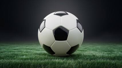 soccer ball on green grass isolated