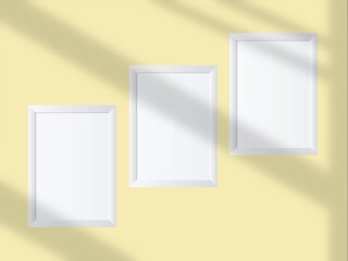 Fototapeta premium Blank mockup minimal with soft shadows and light overlay as template for design presentation