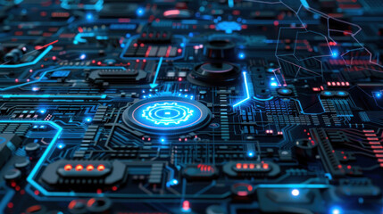 Fototapeta premium Technology background with futuristic circuit diagrams