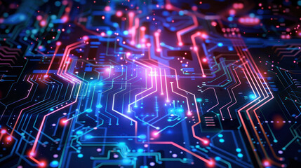 Fototapeta premium Technology background with futuristic circuit diagrams