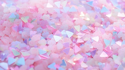 Colorful confetti background. Party popper releasing a burst of colorful confetti and streamers. Birthday themed background, glitter, bokeh, birthday, holiday, celebrate, festive.