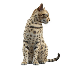 Fototapeta premium 3d A cat with distinctive stripes or spots. isolated on the white background