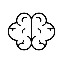 simple brain. icon and logo. outline design style. cock is used for presentations, brands, materials, etc. vector design template