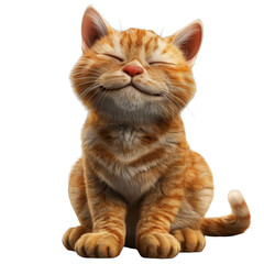 Obraz premium 3d A cat with a playful smirk. isolated on the white background