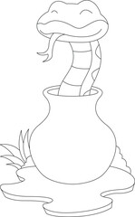 Snake Jar Animal Vector Graphic Art Illustration