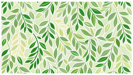Fototapeta premium Modern Abstract Botanical Art with Green Leaves - Nature-Inspired, Floral Design, Geometric Patterns, Fresh Green Tones, Contemporary, Minimalist, High-Resolution, Decorative Background