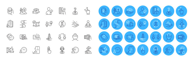 Discount coupon, Workflow and Crowdfunding line icons pack. Human resources, Brain working, Washing hands web icon. Love ticket, Like, Voicemail pictogram. Shipping support. Color icon buttons. Vector