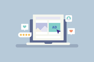 Social media advertising campaign, Social media ads for website traffic, message, conversion and lead generation. Vector illustration background.