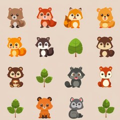 Obraz premium Diverse wildlife pattern background featuring a range of animals for versatile design purposes