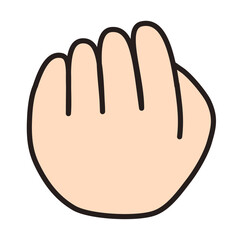 じゃんけんのグー。握り拳の手のイラスト素材。