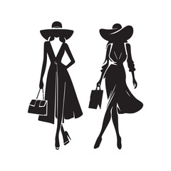 Modern Fashion Silhouette Vector Collection.