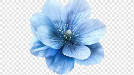 blue flower isolated on transparent background cutout. Generative AI