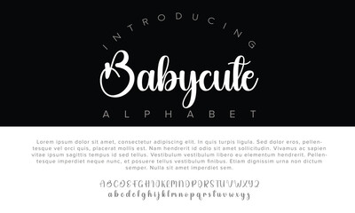 Luxury Babycute alphabet letters font for logo