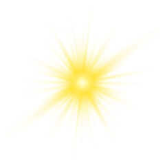 Transparent yellow sunlight special lens flash light effect. Front solar flare lenses. Glowing light effects. PNG.	