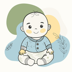 cartoon illustration of baby