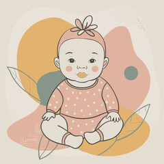 cartoon illustration of baby