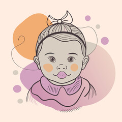 Obraz premium cartoon illustration of baby