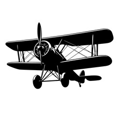 vintage biplane isolated on white © создать 8 углов