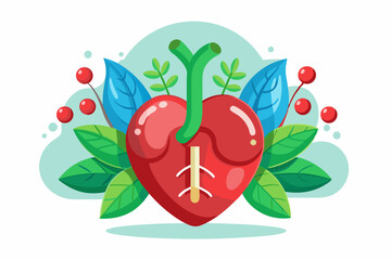 Organ donation day illustration with heart.  