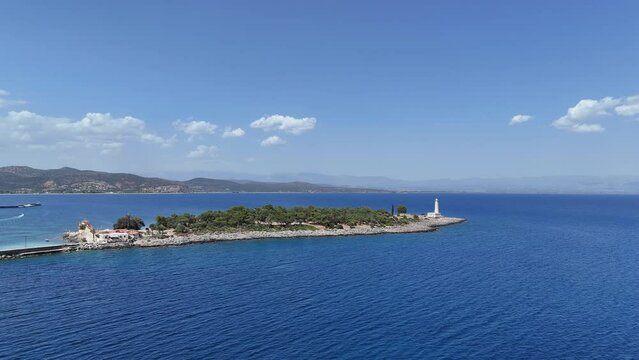 Aerial view of Githio island (Gythio town) in Laconia, Peloponne
