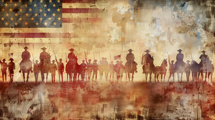 Banner featuring a timeline of significant events leading to American independence, timeline, significant events, American independence, 4th of July, historical, patriotic