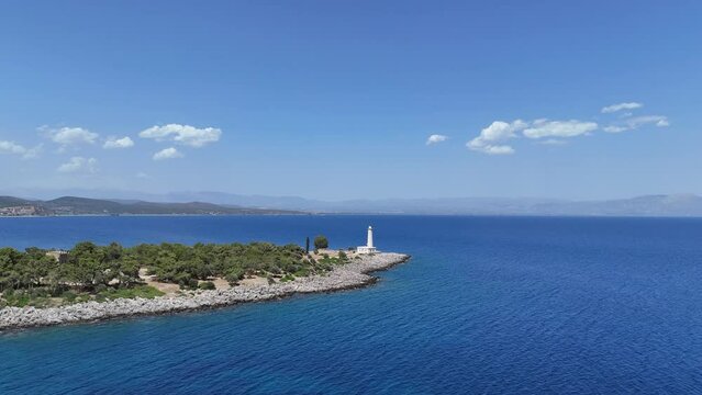 Aerial view of Githio island (Gythio town) in Laconia, Peloponne
