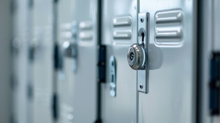 Close-Up of a Locker with a Combination Lock, Generative AI