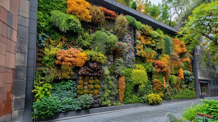 Vibrant Green Wall in Urban Landscape