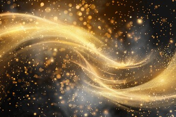Elegant gold dust swirl isolated cutout on transparent background for versatile design use