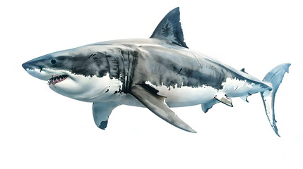 Obraz premium White shark isolated on white background