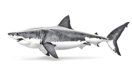 Fototapeta premium White shark isolated on white background