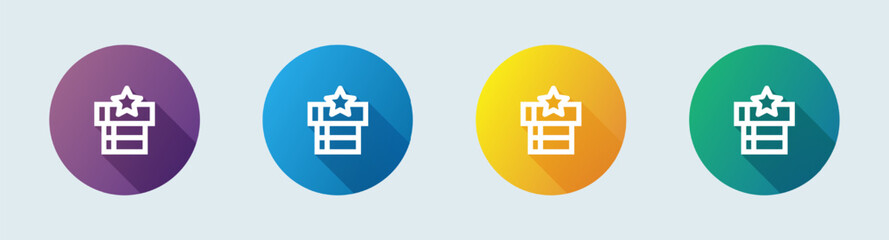 Leader board line icon in flat design style. Competition signs vector illustration.