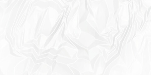 White wrinkly backdrop paper background. panorama grunge wrinkly paper texture. White crumpled and top view textures can be used for background of text or any contents.