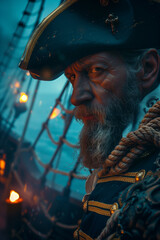 Cinematic Ship Sea Captain Commander Portrait Poster