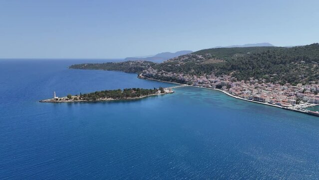 Aerial view of Githio island (Gythio town) in Laconia, Peloponne
