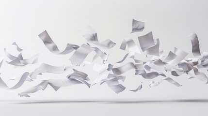 White Papers Floating in the Air