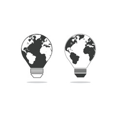 world incandescent lamp, vector logo icon