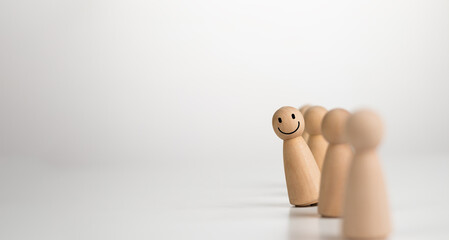Happy and enjoy Stand out from the crowd and different creative idea concepts, Hierarchy, power,One...
