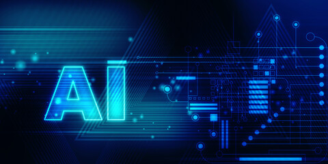 2d illustration Artificial Intelligence (AI) concept